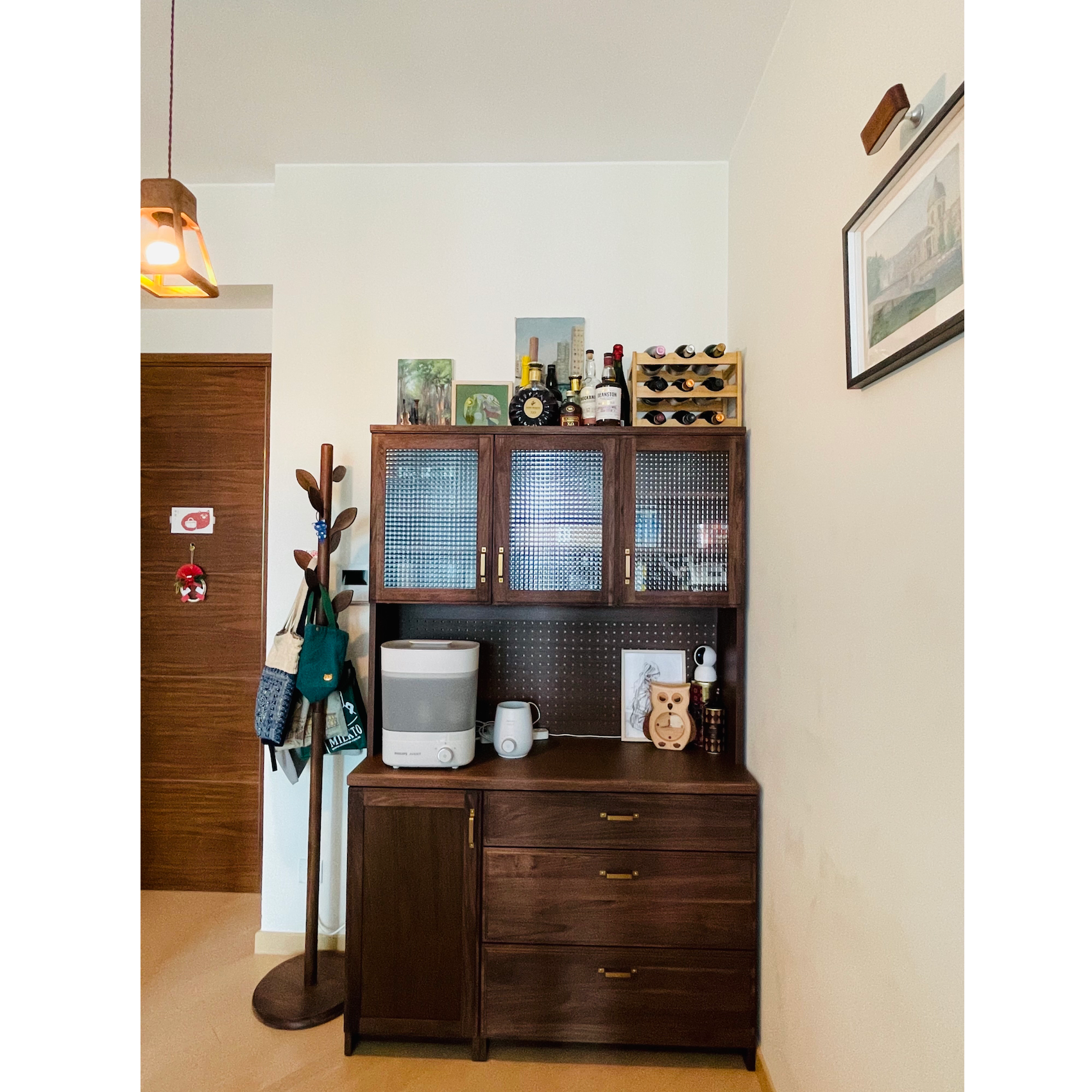 觀塘:組合式復古風餐邊櫃整齊儲物