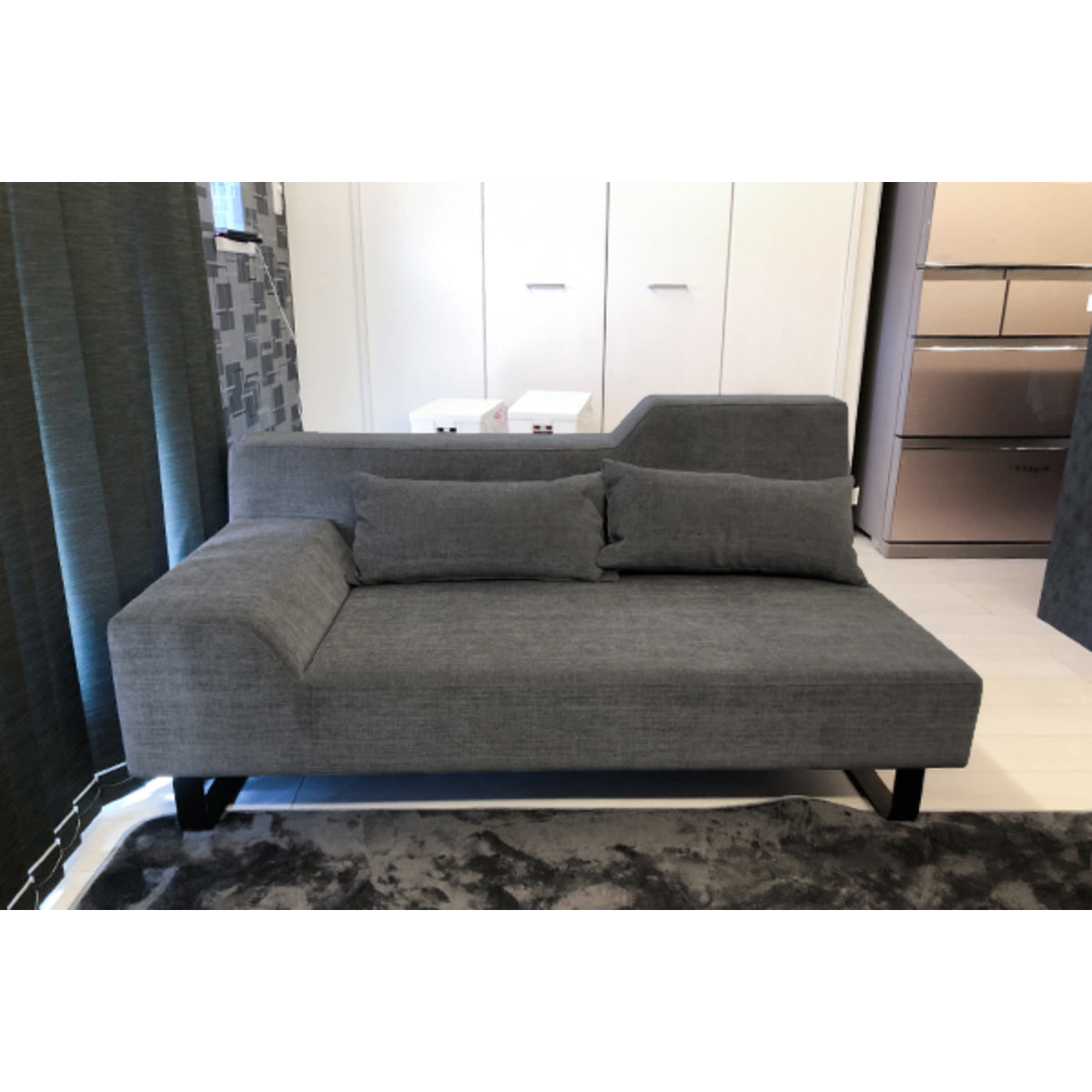 SIESTA Set: 2-seater short, Stool Large, 2pcs 60x30 cushions / Group-4 / HU series / Dark Gray