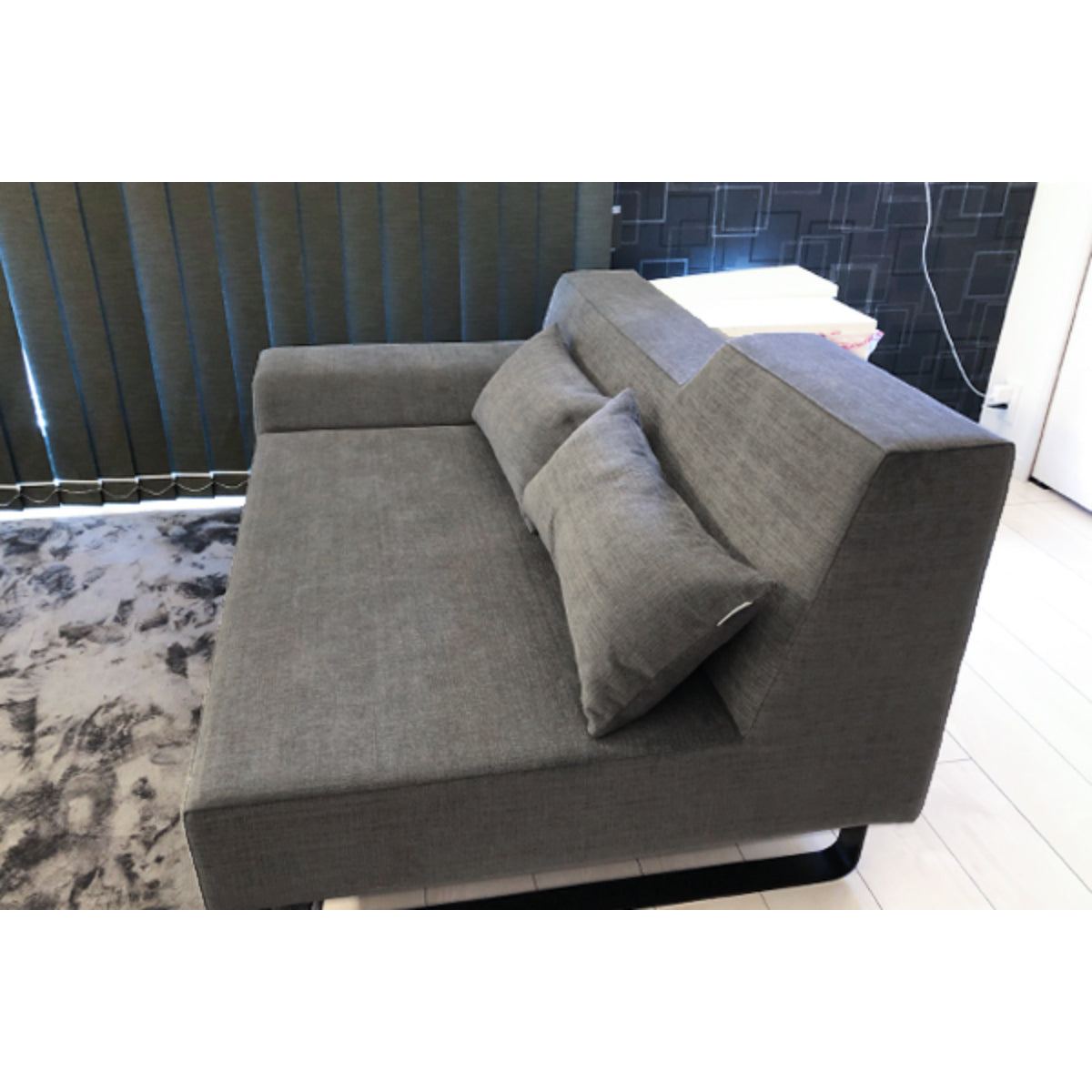 SIESTA Set: 2-seater short, Stool Large, 2pcs 60x30 cushions / Group-4 / HU series / Dark Gray