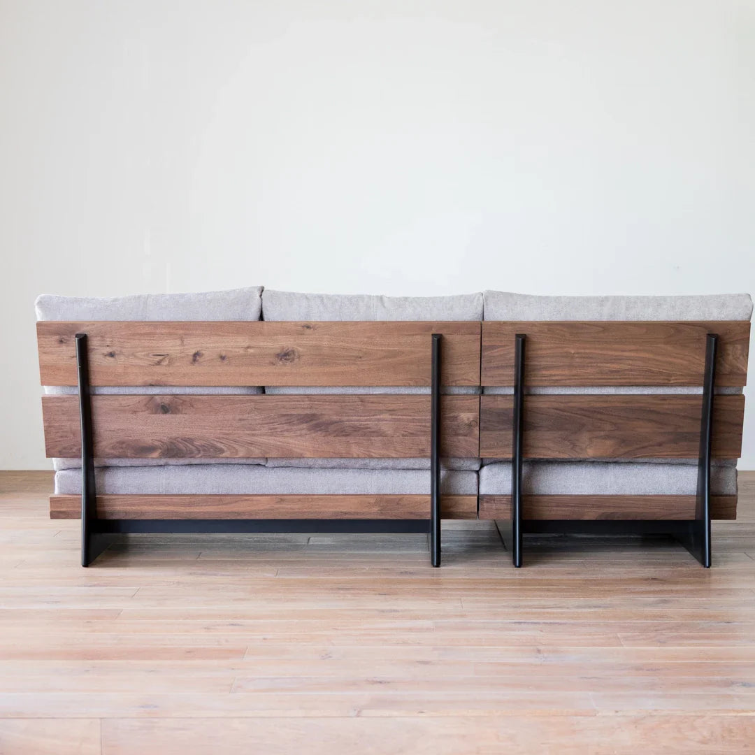 VERITA Sofa 140 + Chaise Longue 084 in Walnut / Rank C Panama 902