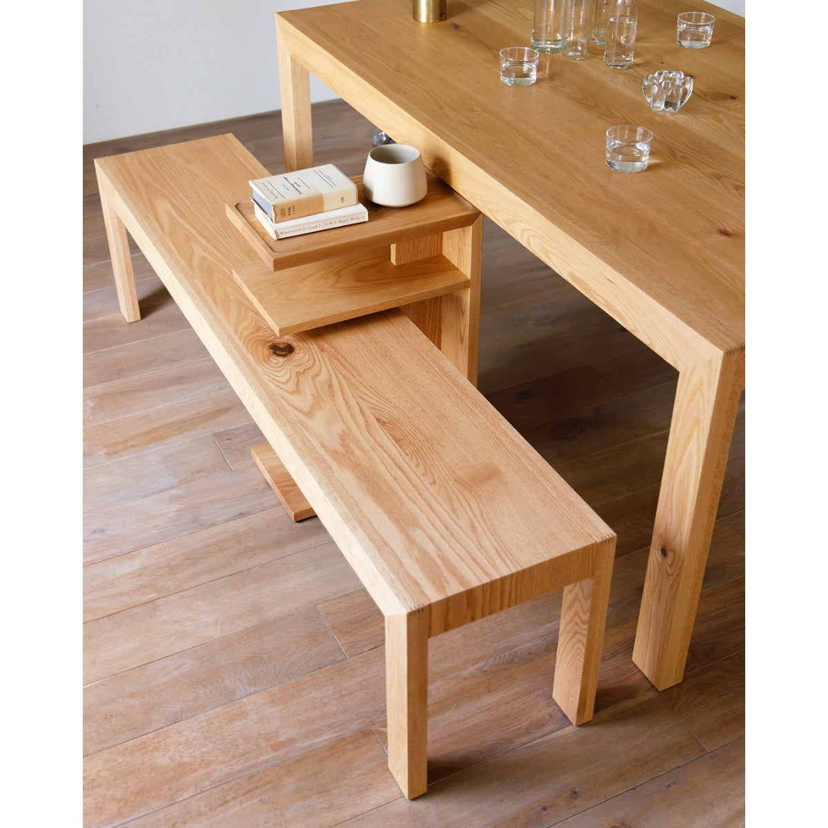 CARAMELLA Dining Table 98168, CARAMELLA Bench W 168, CARAMELLA Side Table 025 in Oak