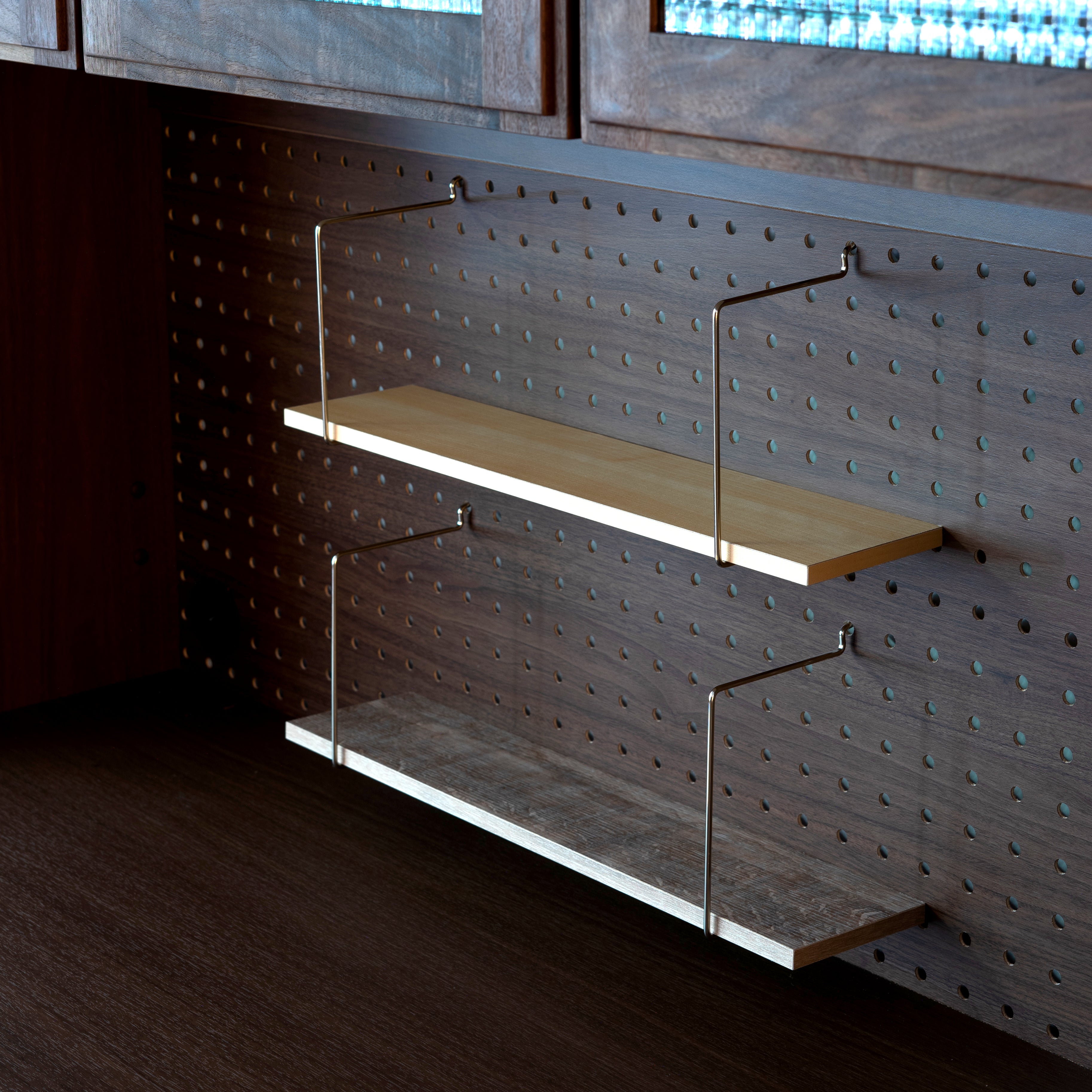 Top: Natural Wood Shelf, Bottom: Walnut Wood Shelf