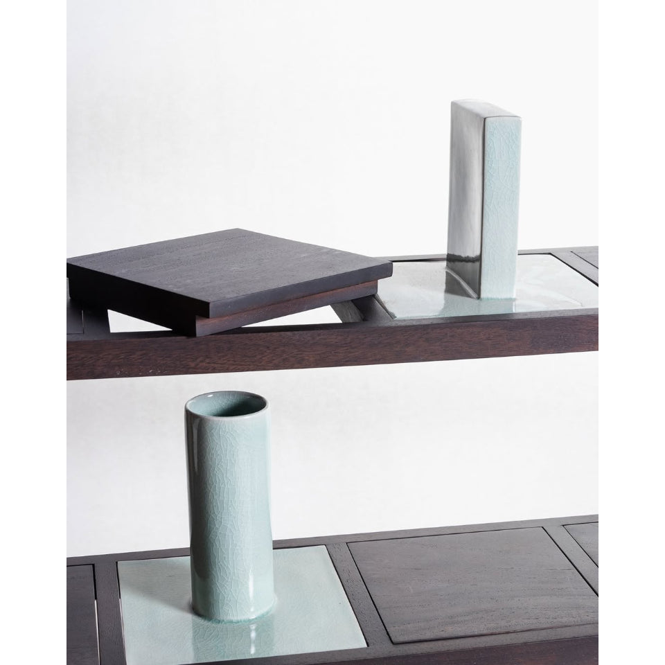 Wooden bases, Ceramic Vases & Ceramic Bookend, Dark Suar Color