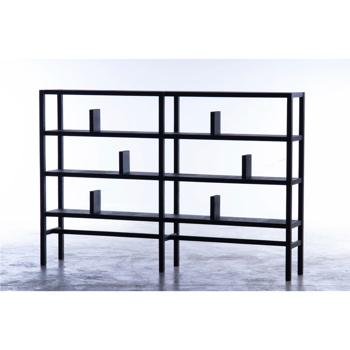 W1790 - 4 Layers / With Wooden Bookend Only / Charcoal Black