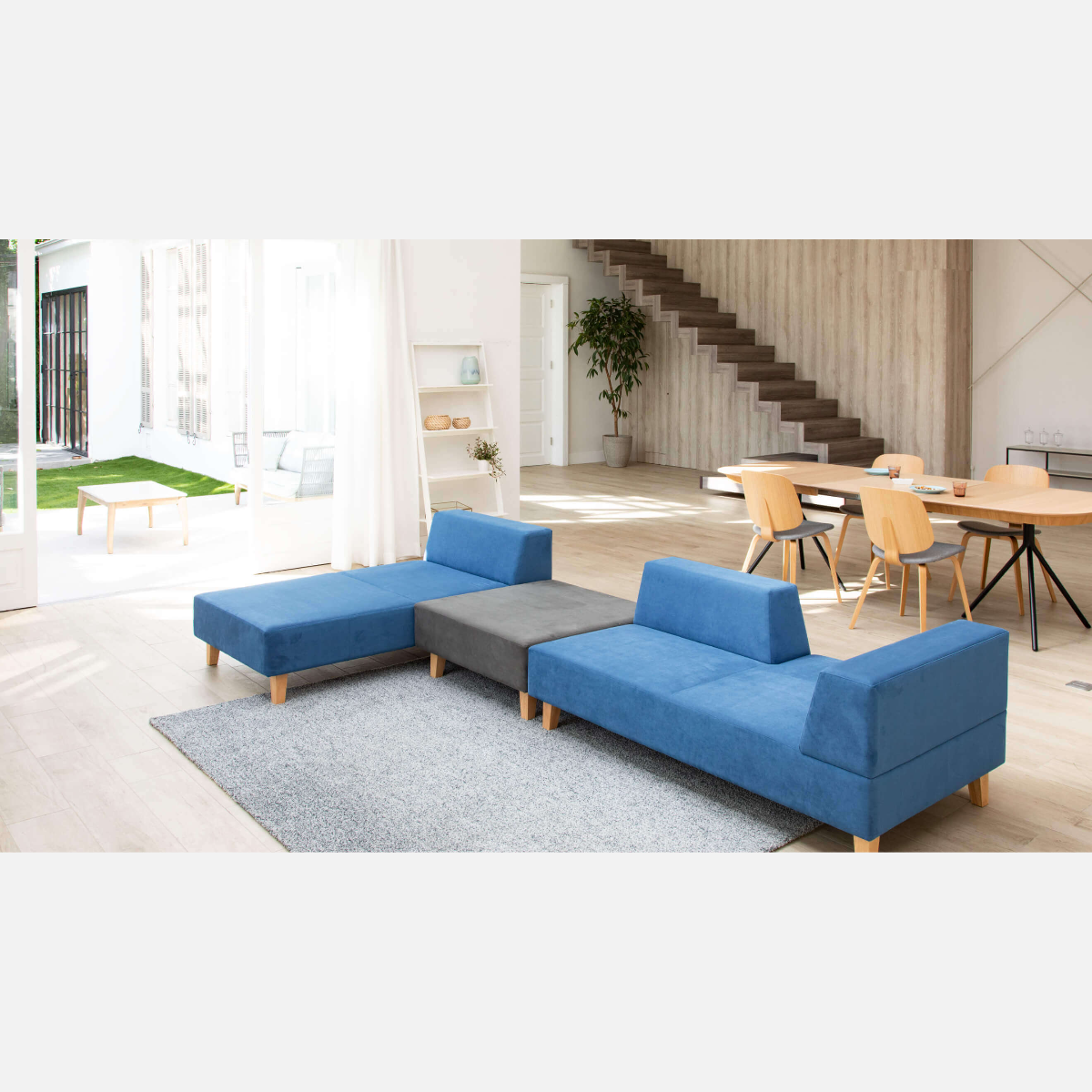 PIVO Sofa Set: 1P Long, Stool (X-Large), 2P