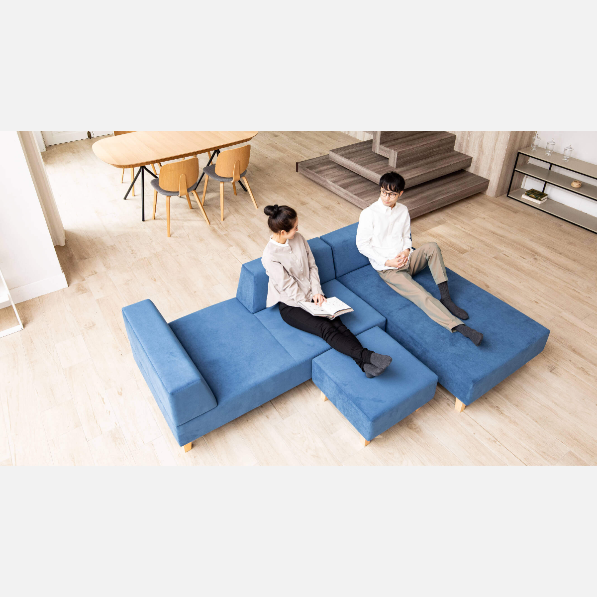 PIVO Sofa Set: 2P, 1P Long, Stool (Standard)