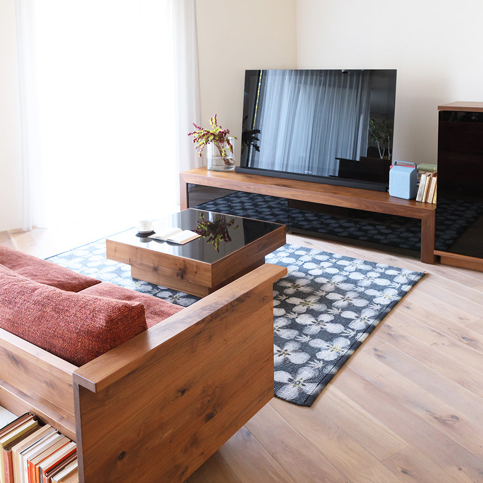 CHOCOLAT Living Table 084 (glass top) CARAMELLA High Sofa 210 CHOCOLAT TV Board 231 CHOCOLAT Deck Board