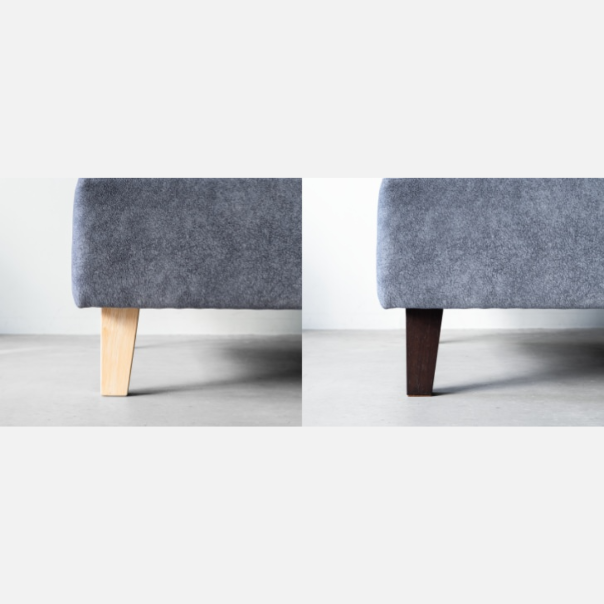 (Left) Natural Wood Leg/(Right) Dark Brown Wood Leg