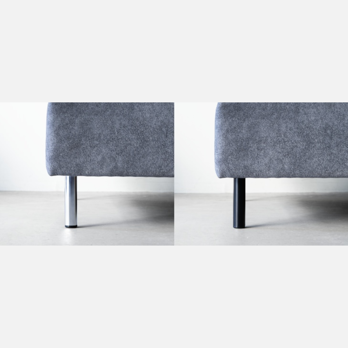 (Left) Silver Steel Leg/(Right) Black Coated Steel Leg