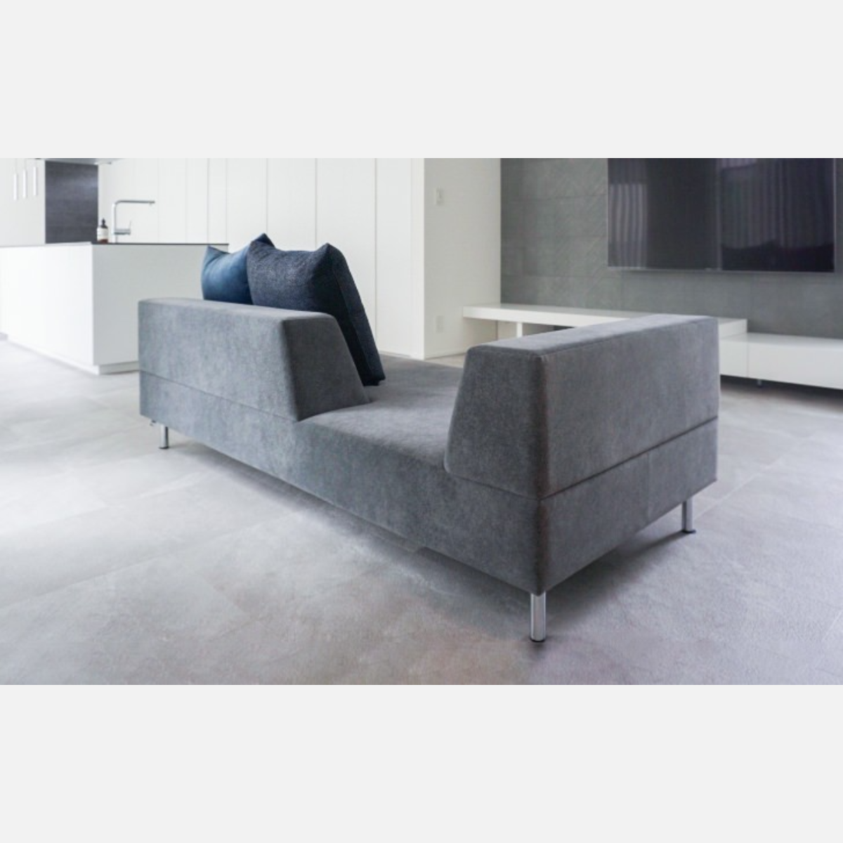 PIVO Sofa with Silver Steel Leg