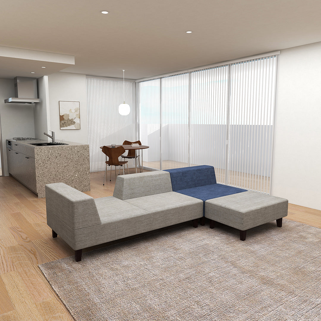 PIVO Sofa Set: 2P, 1P, Stool(Large)