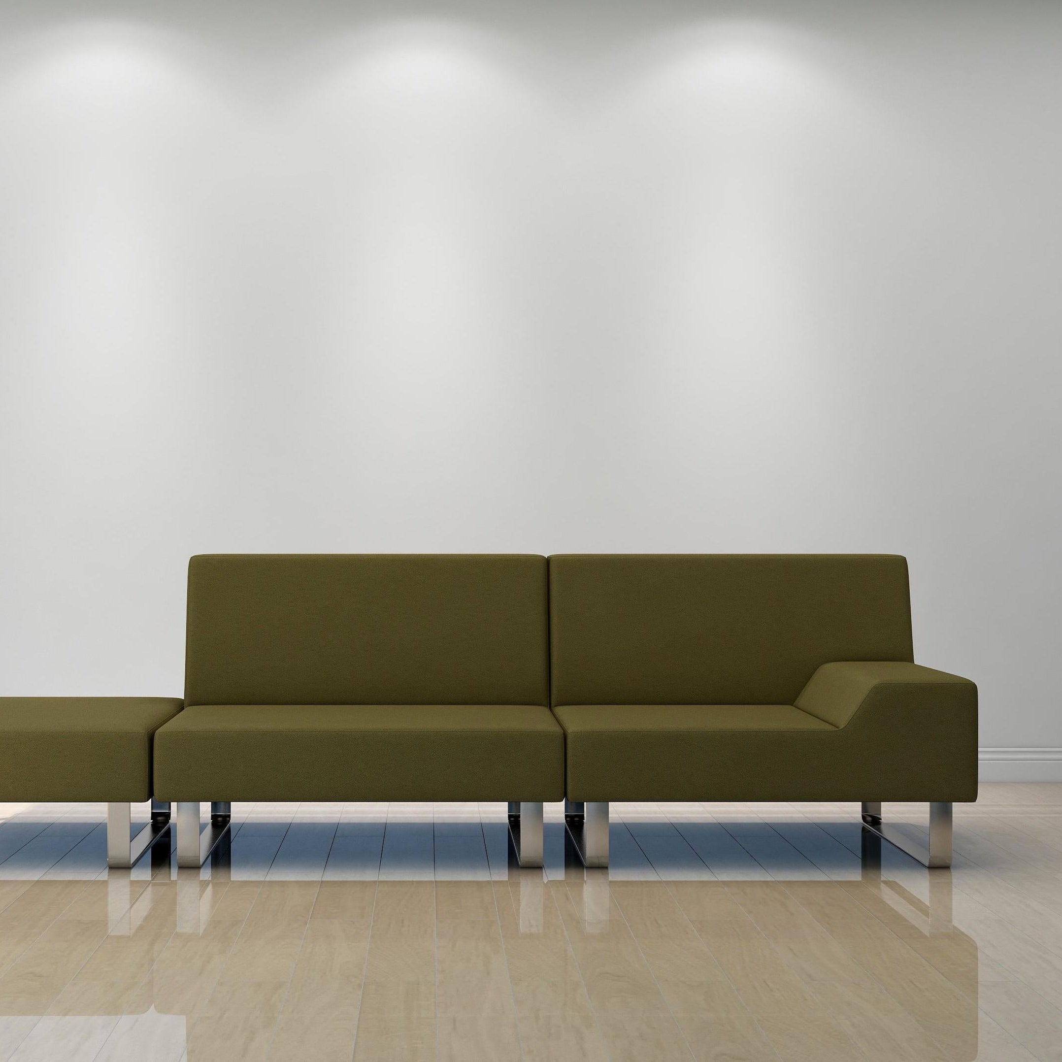 Left to right: 1-seater armless, 1-seater (one-arm/L)