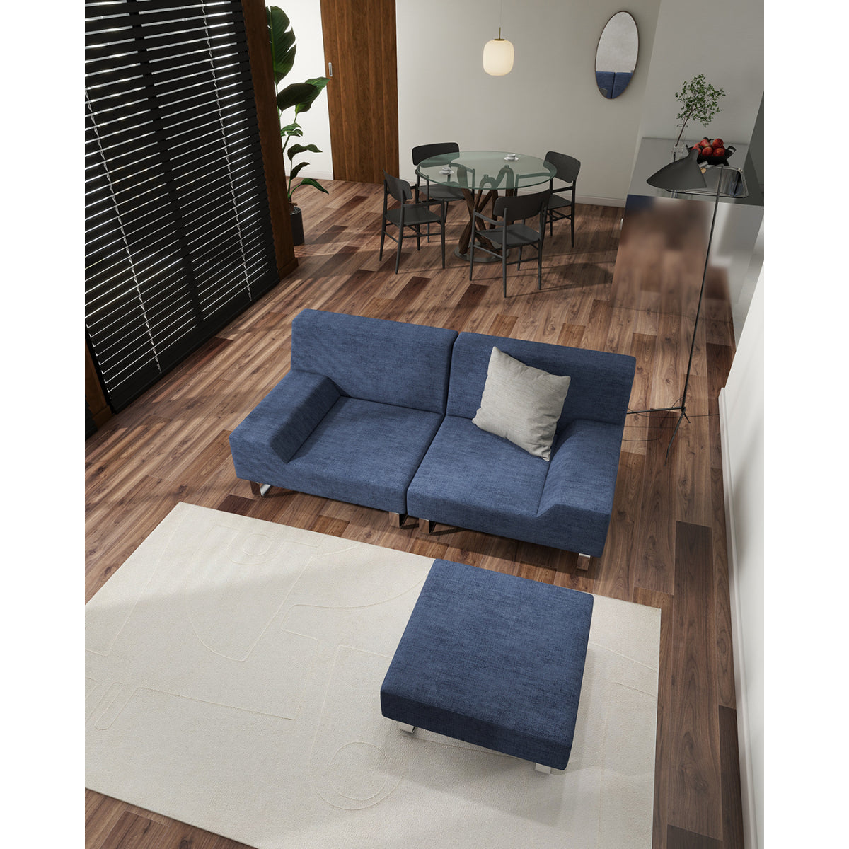 SIESTA Sofa Set: 1-Seater One-Arm(R), 1-Seater One-Arm(L), Stool (64x64)