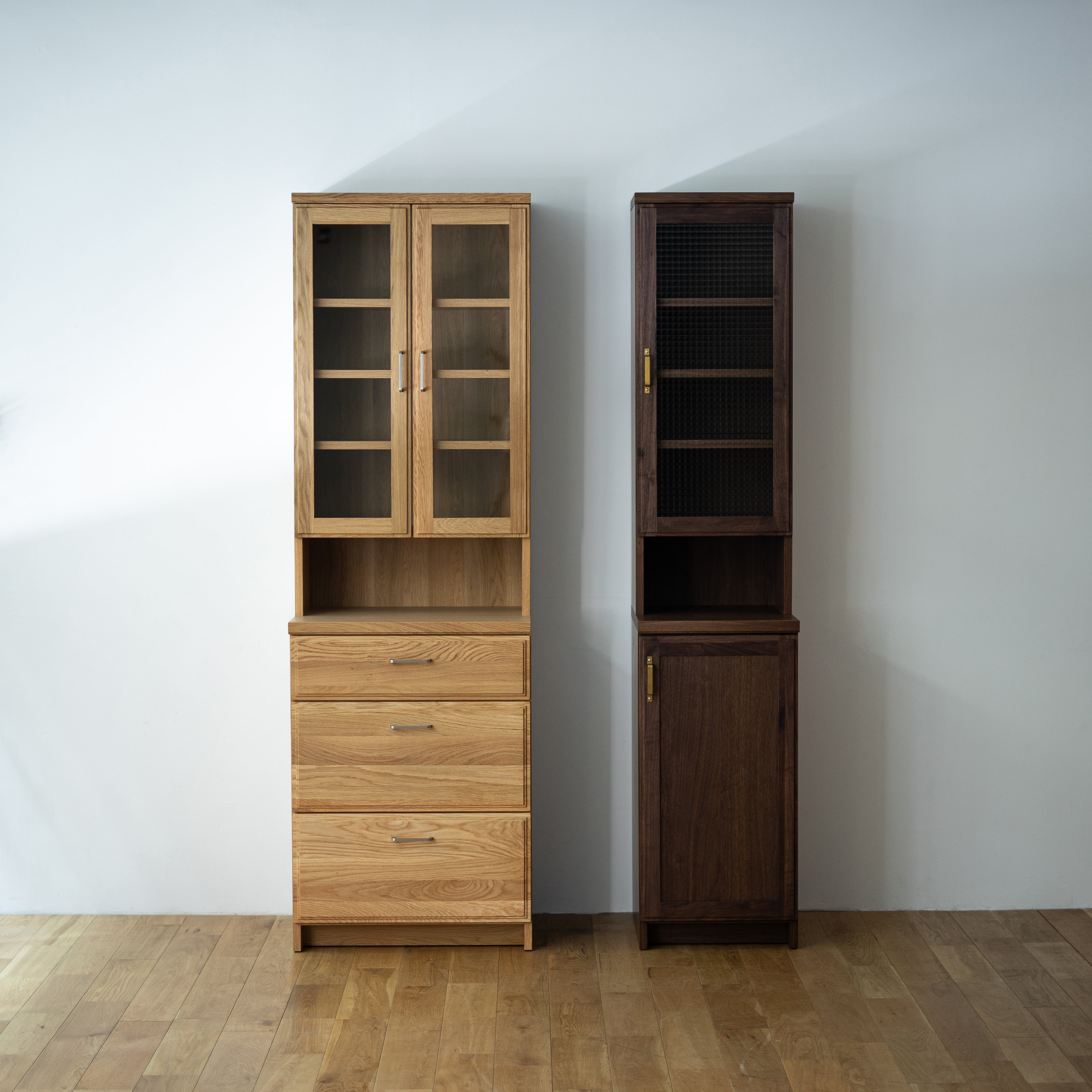 Oak/W60 Open Top/W60 Drawer Bottom & Walnut/W40 Door R-Type Top & Bottom