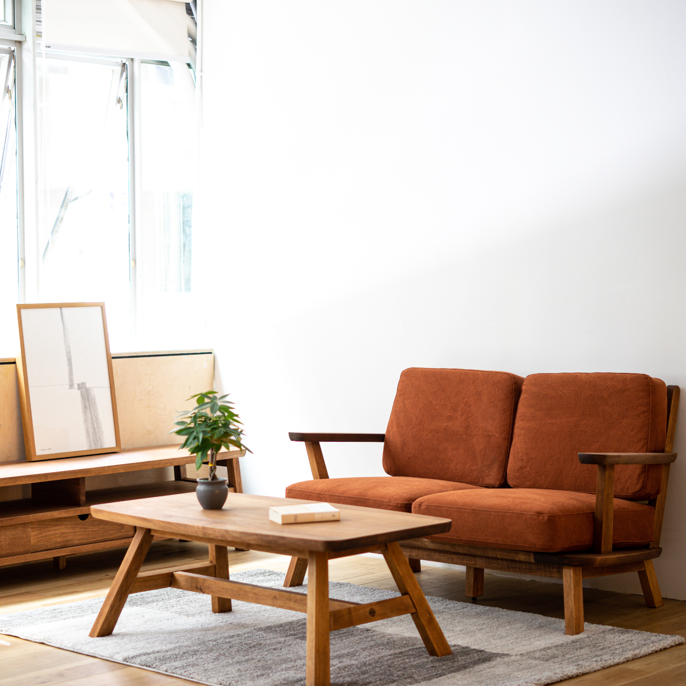 W169 TV BOARD & MINO SOFA 2P & MINO LIVING TABLE