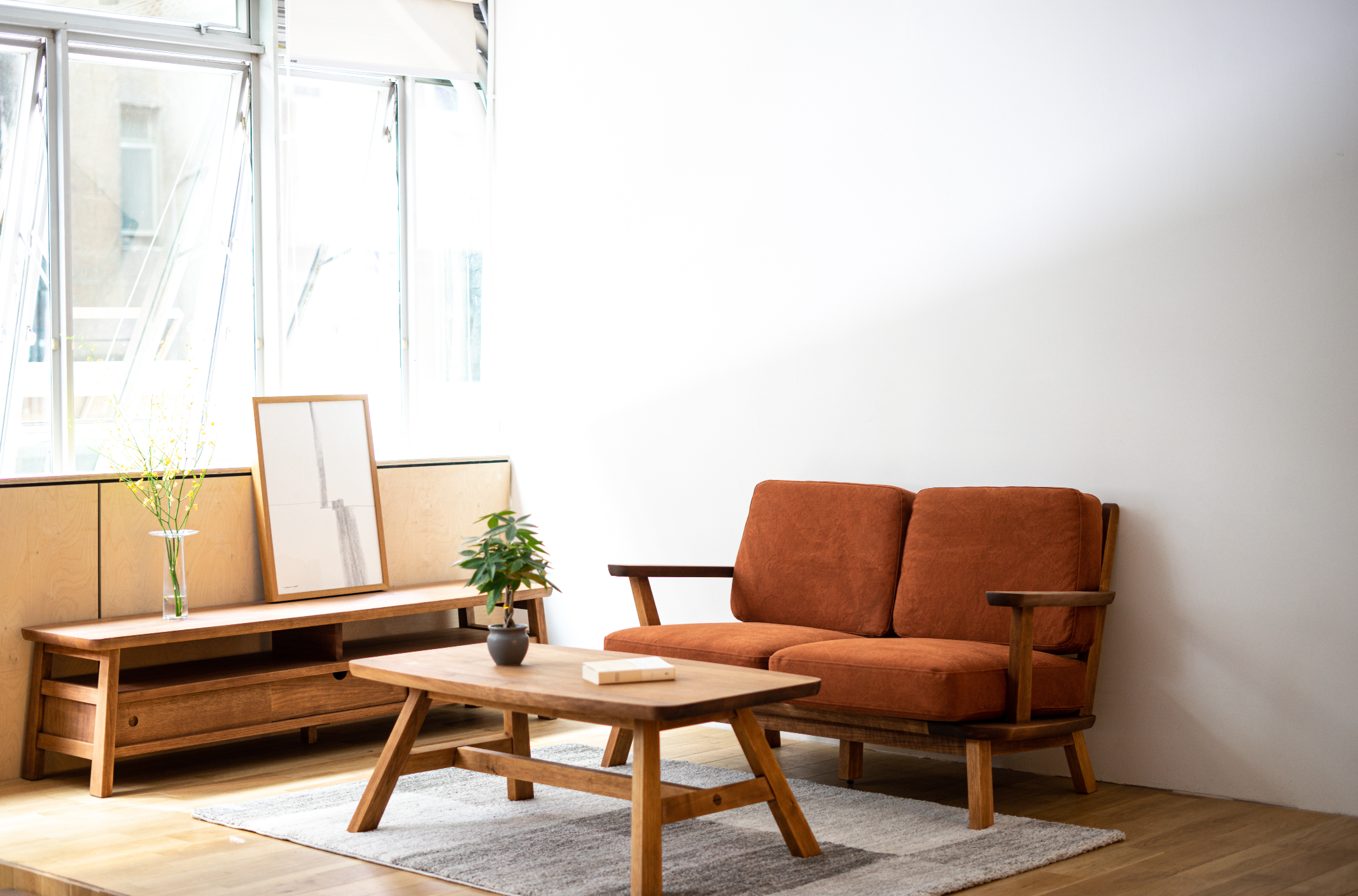 W169 TV BOARD & MINO SOFA 2P & MINO LIVING TABLE