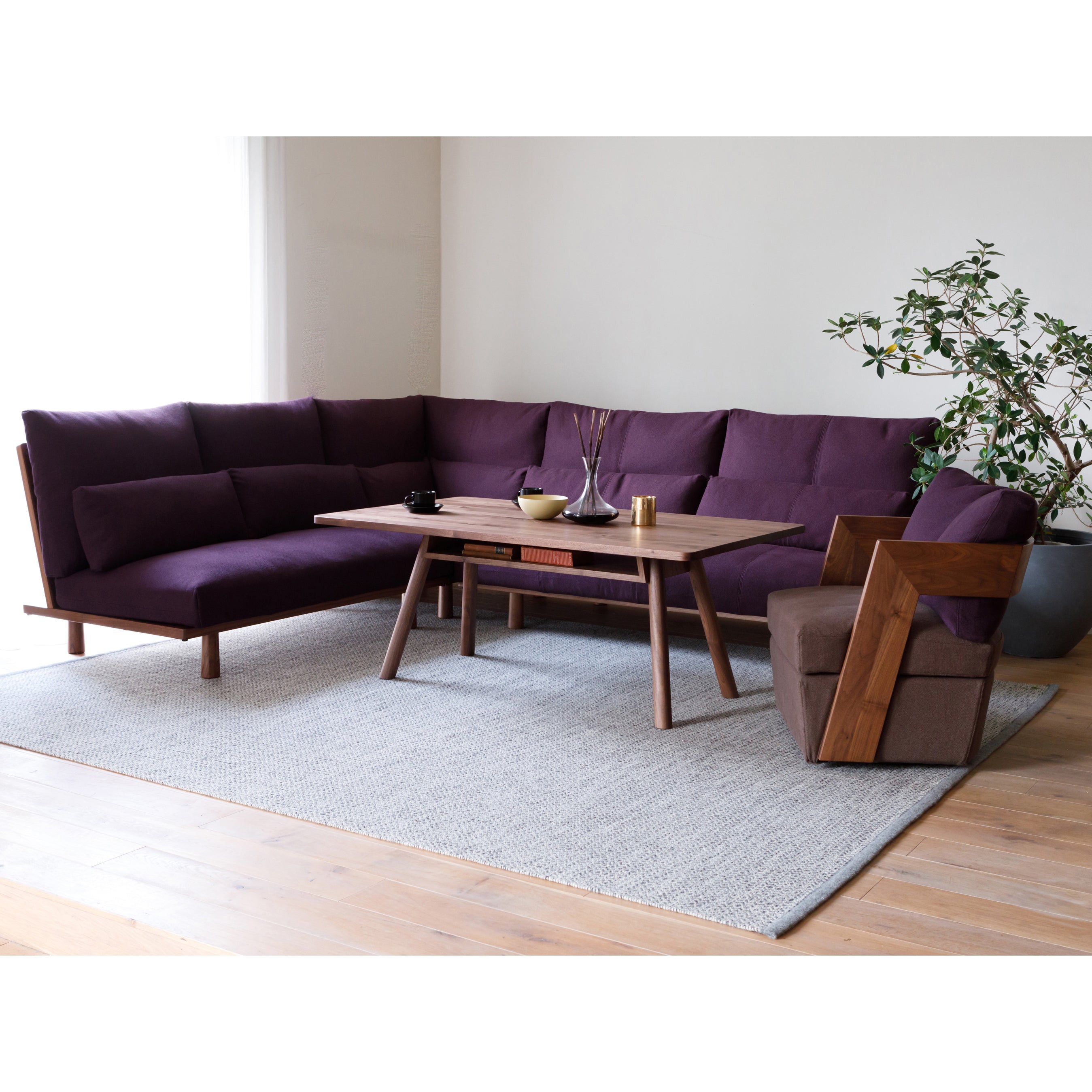 W1400 & Corner Sofa & W1680/Walnut/Rank D RICO