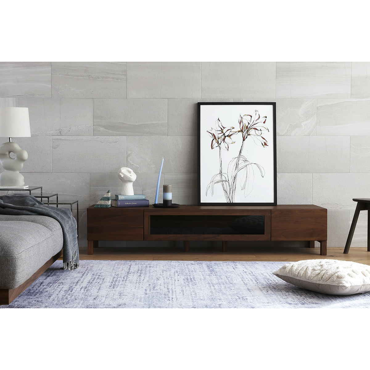 Walnut / W1799 / Black Glass