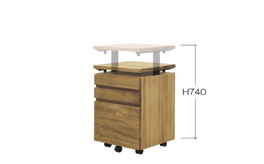 When the top is extended to its maximum, the total height will be the same as the height of the desk top.